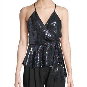 Parker Sequin Sleeveless Wrap Top
